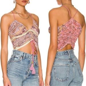 FREE PEOPLE Cocktail Queen Ruched-Front Drawstring Tank - Size: Medium